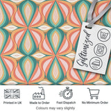 Vintage Tile Style Geometric Pattern in Brown and Cream Tones Digital Print Fabric by the Metre UK Sewing Quilting Textile