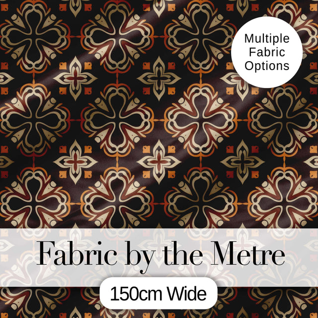 Psychedelic Floral Pattern in Pink and Green Seamless Design Digital Print Fabric by the Metre UK Sewing Quilting Textile