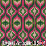 Vintage Wavy Abstract Pattern in Warm Earth Tone Layers Digital Print Fabric by the Metre UK Sewing Quilting Textile