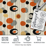 Abstract Black Orange Mid Century Atomic Shapes Seamless Pattern Digital Print Fabric by the Metre UK Sewing Quilting Textile