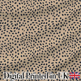 Neutral Beige Black Seed Scatter Organic Seamless Pattern Digital Print Fabric by the Metre UK Sewing Quilting Textile
