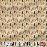 Vintage Toile Style Women Garden Scene Seamless Pattern Digital Print Fabric by the Metre UK Sewing Quilting Textile
