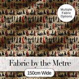 Vintage Greek Mythology Silhouette Figures Seamless Pattern Classical Art Digital Print Fabric by the Metre UK Sewing Quilting Textile