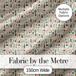 Scandinavian Folk Art Floral and Character Seamless Pattern Nordic Style Digital Print Fabric by the Metre UK Sewing Quilting Textile