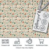 Scandinavian Folk Art Floral and Character Seamless Pattern Nordic Style Digital Print Fabric by the Metre UK Sewing Quilting Textile