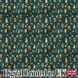 Vintage Children Floral Meadow Seamless Pattern Classic Storybook Style Digital Print Fabric by the Metre UK Sewing Quilting Textile