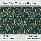 Vintage Children Floral Meadow Seamless Pattern Classic Storybook Style Digital Print Fabric by the Metre UK Sewing Quilting Textile