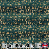 Ancient Greek Scene Architecture and Figures Seamless Pattern Classical Digital Print Fabric by the Metre UK Sewing Quilting Textile