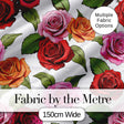 Realistic Rose Flower Seamless Pattern Red Pink Floral Botanical Design Digital Print Fabric by the Metre UK Sewing Quilting Textile