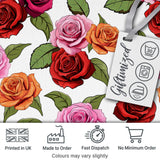 Realistic Rose Flower Seamless Pattern Red Pink Floral Botanical Design Digital Print Fabric by the Metre UK Sewing Quilting Textile