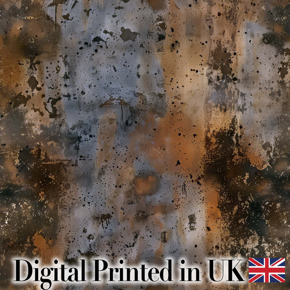 Weathered Metal Rust Texture Seamless Pattern Industrial Grunge Style Digital Print Fabric by the Metre UK Sewing Quilting Textile