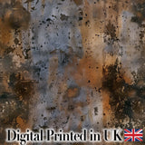 Weathered Metal Rust Texture Seamless Pattern Industrial Grunge Style Digital Print Fabric by the Metre UK Sewing Quilting Textile