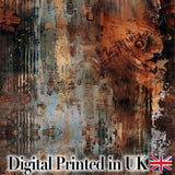 Burnt Metal Rust Texture Seamless Pattern Dark Abstract Grunge Style Digital Print Fabric by the Metre UK Sewing Quilting Textile