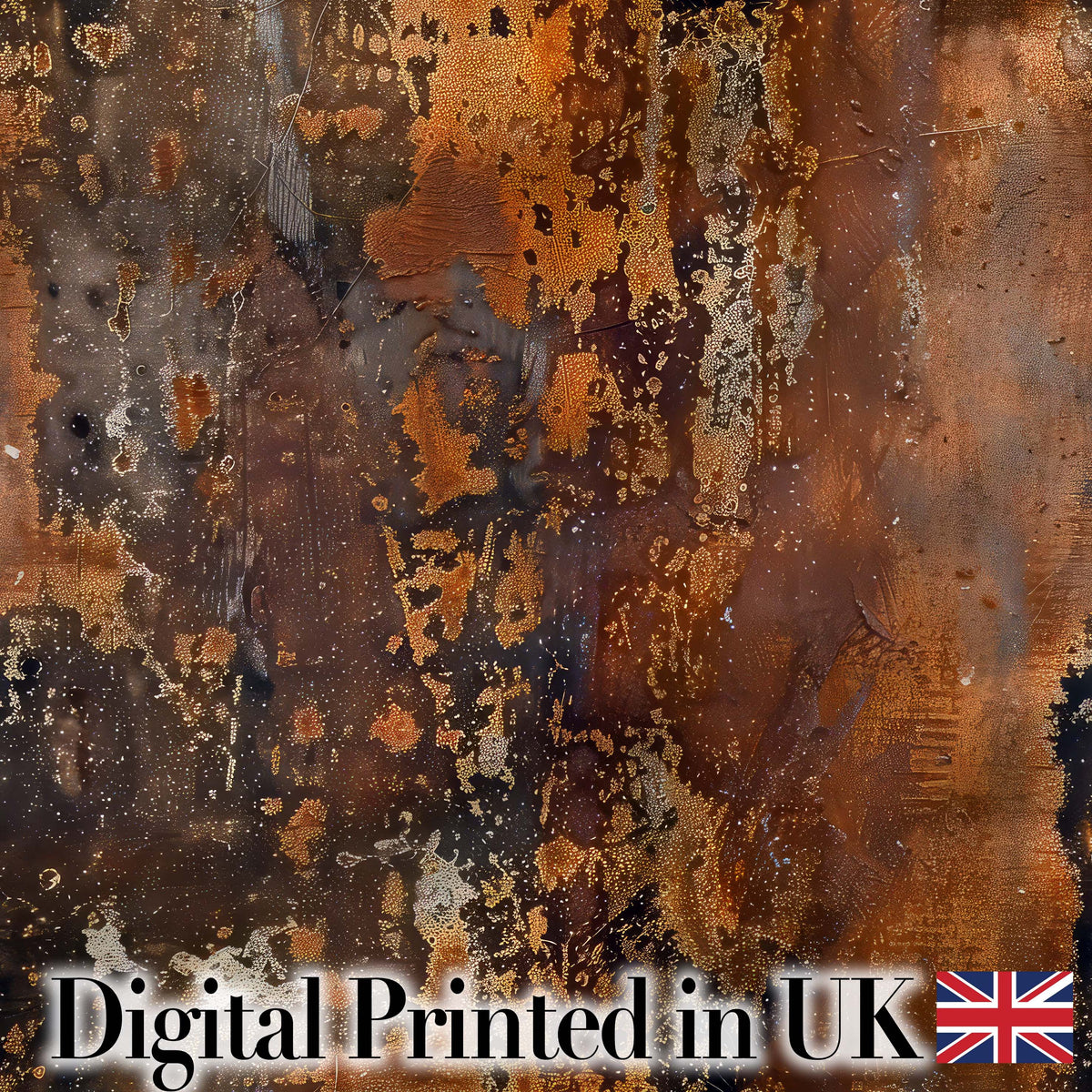 Vintage Rusted Surface Texture Seamless Pattern Weathered Metal Style Digital Print Fabric by the Metre UK Sewing Quilting Textile