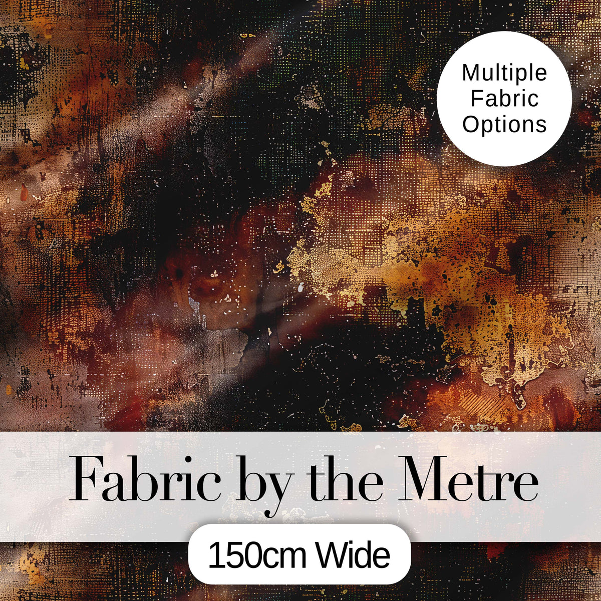 Urban Rust Texture with Gold Flecks Industrial Grunge Seamless Pattern Digital Print Fabric by the Metre UK Sewing Quilting Textile