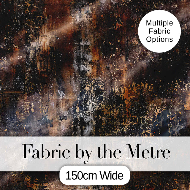 Vintage Metal Rust Patina Texture Dark Industrial Grunge Seamless Pattern Digital Print Fabric by the Metre UK Sewing Quilting Textile