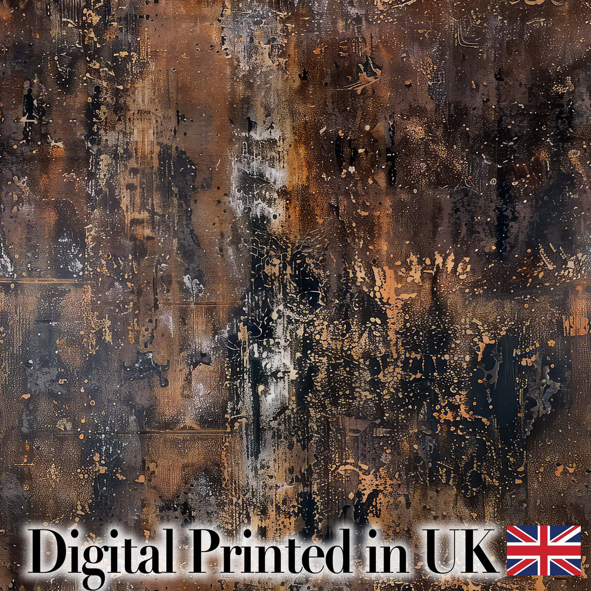 Vintage Metal Rust Patina Texture Dark Industrial Grunge Seamless Pattern Digital Print Fabric by the Metre UK Sewing Quilting Textile