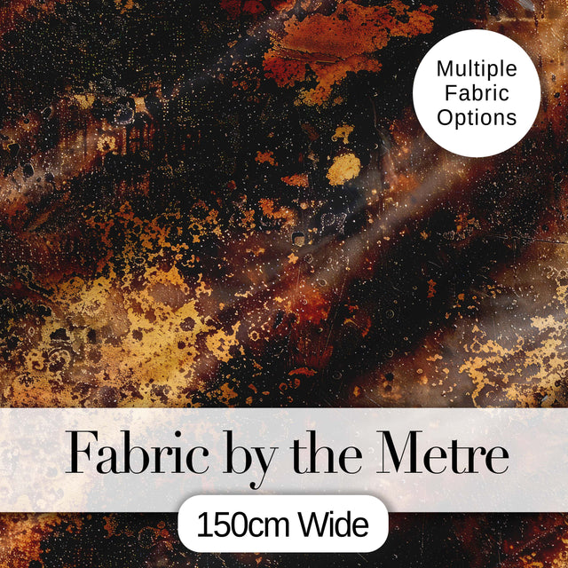 Dark Oxidised Metal Texture Gold Rust Grunge Seamless Pattern Digital Print Fabric by the Metre UK Sewing Quilting Textile