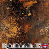 Dark Oxidised Metal Texture Gold Rust Grunge Seamless Pattern Digital Print Fabric by the Metre UK Sewing Quilting Textile