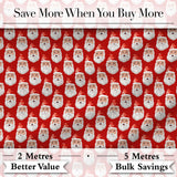 Christmas Santa Face Seamless Pattern Red Festive Holiday Design Digital Print Fabric by the Metre UK Sewing Quilting Textile
