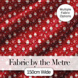 Classic Santa Snow Ornament Red Christmas   Traditional Festive Design Digital Print Fabric by the Metre UK Sewing Quilting Textile