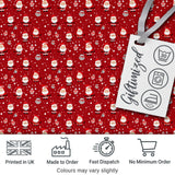 Classic Santa Snow Ornament Red Christmas   Traditional Festive Design Digital Print Fabric by the Metre UK Sewing Quilting Textile