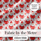 Watercolor Santa Stars White Background Cute Christmas   Soft Festive Digital Print Fabric by the Metre UK Sewing Quilting Textile