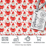 Watercolor Santa Stars White Background Cute Christmas   Soft Festive Digital Print Fabric by the Metre UK Sewing Quilting Textile