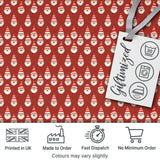 Cute Minimal Santa Faces Red Background Snow Dot Christmas Seamless Pattern Digital Print Fabric by the Metre UK Sewing Quilting Textile