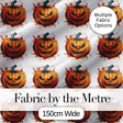 Grunge Style Pumpkin Splash White Background Halloween Seamless Pattern Digital Print Fabric by the Metre UK Sewing Quilting Textile