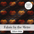 Ornate Framed Pumpkin Gothic Dark Halloween Seamless Pattern Digital Print Fabric by the Metre UK Sewing Quilting Textile