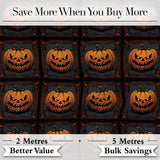 Ornate Framed Pumpkin Gothic Dark Halloween Seamless Pattern Digital Print Fabric by the Metre UK Sewing Quilting Textile