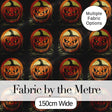Classic Jack O Lantern Moonlit Leaves Halloween Seamless Pattern Digital Print Fabric by the Metre UK Sewing Quilting Textile