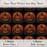 Spooky Pumpkin Moon Branches Dark Forest Halloween Seamless Pattern Digital Print Fabric by the Metre UK Sewing Quilting Textile