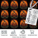 Cute Carved Pumpkin Leaves Black Background Halloween Seamless Pattern Digital Print Fabric by the Metre UK Sewing Quilting Textile