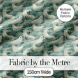 Elegant Swimming Seals in Ocean Waves Teal Decorative Seamless Pattern Digital Print Fabric by the Metre UK Sewing Quilting Textile