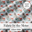 Watercolour Seal Pair with Soft Coral Splash Background Seamless Pattern Digital Print Fabric by the Metre UK Sewing Quilting Textile