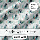 Painterly Seals Swimming in Deep Blue Ocean Artistic Seamless Pattern Digital Print Fabric by the Metre UK Sewing Quilting Textile