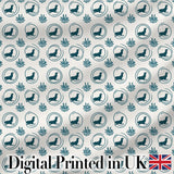 Soft Watercolour Seal Faces with Sea Plants Pastel Seamless Pattern Digital Print Fabric by the Metre UK Sewing Quilting Textile