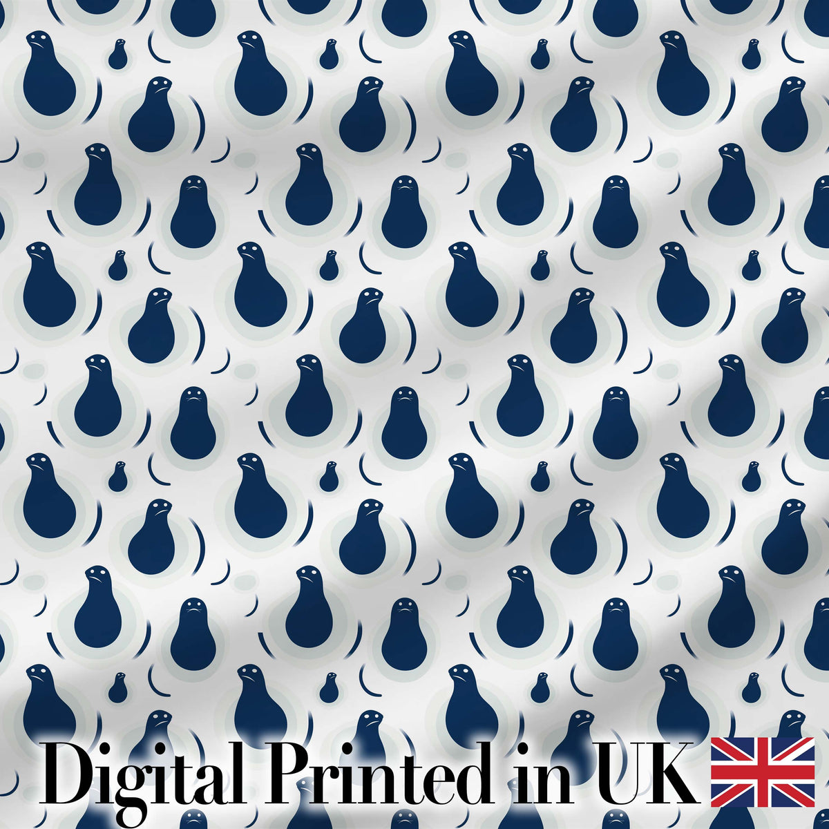 Dark Moody Seal Portraits Dramatic Ocean Art Seamless Pattern Digital Print Fabric by the Metre UK Sewing Quilting Textile