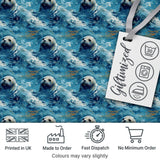Simple Seal Silhouettes with Leaf Motif Clean Design Seamless Pattern Digital Print Fabric by the Metre UK Sewing Quilting Textile