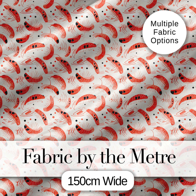 Minimal Coral Shrimp with Abstract Dots Seamless Pattern Digital Print Fabric by the Metre UK Sewing Quilting Textile