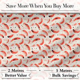 Minimal Coral Shrimp with Abstract Dots Seamless Pattern Digital Print Fabric by the Metre UK Sewing Quilting Textile