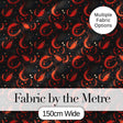 Bold Red Shrimp on Black with Flowing Ocean Lines Seamless Pattern Digital Print Fabric by the Metre UK Sewing Quilting Textile