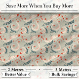 Elegant Koi Fish and Floral Swirl Pattern in Soft Tones Seamless Pattern Digital Print Fabric by the Metre UK Sewing Quilting Textile