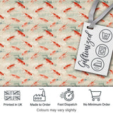 Minimal Red Shrimp on Textured Neutral Background Seamless Pattern Digital Print Fabric by the Metre UK Sewing Quilting Textile