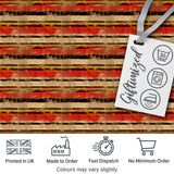 Abstract Grunge Stripe Pattern in Red Black and Ochre on Neutral Background Digital Print Fabric by the Metre UK Sewing Quilting Textile