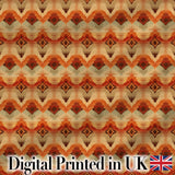 Southwestern Ikat Diamond Pattern in Warm Earth Tones Digital Print Fabric by the Metre UK Sewing Quilting Textile