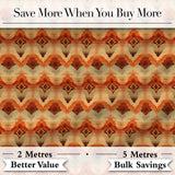 Southwestern Ikat Diamond Pattern in Warm Earth Tones Digital Print Fabric by the Metre UK Sewing Quilting Textile