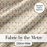 Vintage Ornamental Floral Tile Pattern in Soft Beige and Muted Earth Tones Digital Print Fabric by the Metre UK Sewing Quilting Textile